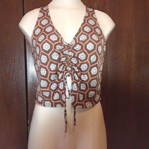 Brown cinched halter top